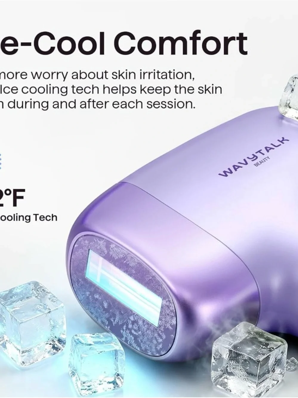WAVYTALK Beauty Purple IPL Hair Removal Device with Cooling Tech